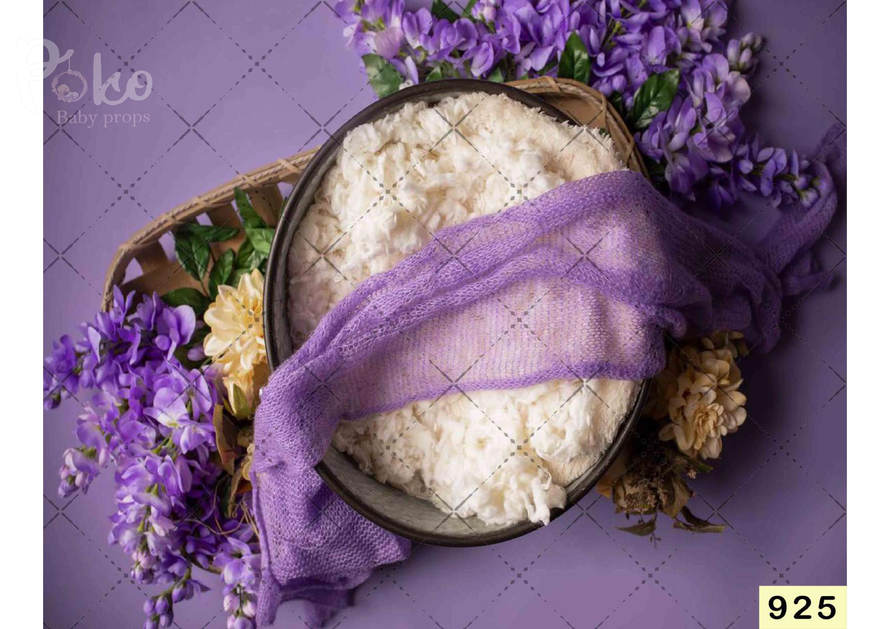Lavender Flower Cover With Fur Bowl Backdrop
