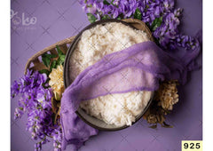 Lavender Flower Cover With Fur Bowl Backdrop