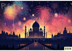 Magenta Dark Taj Mahal Backdrop