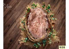 Creeper Leaf With Pink Fur Backdrop -Backdrop Fabric Backdrop