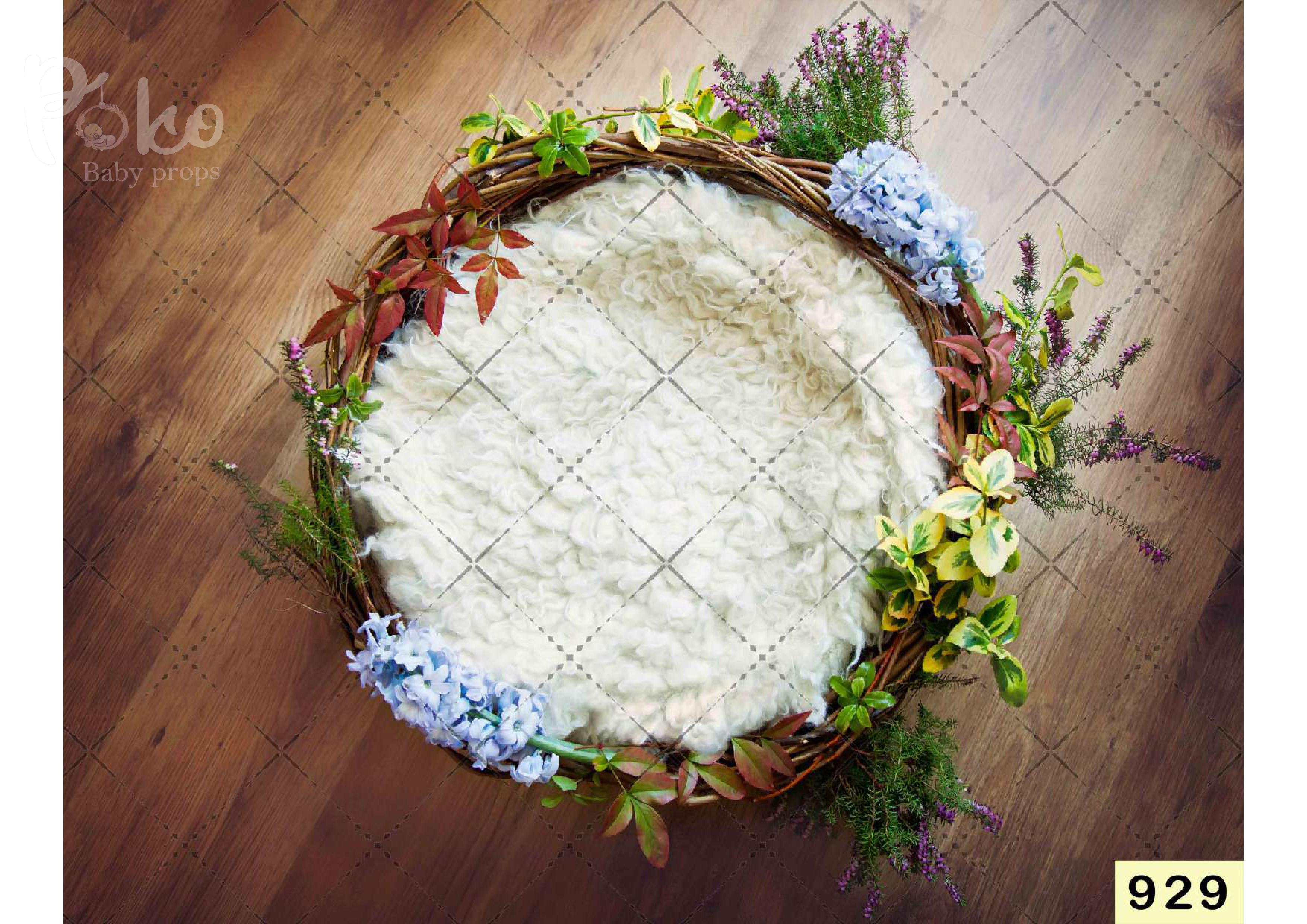 Flower Creeper Leaves With Fur babyphotoshoot Backdrop