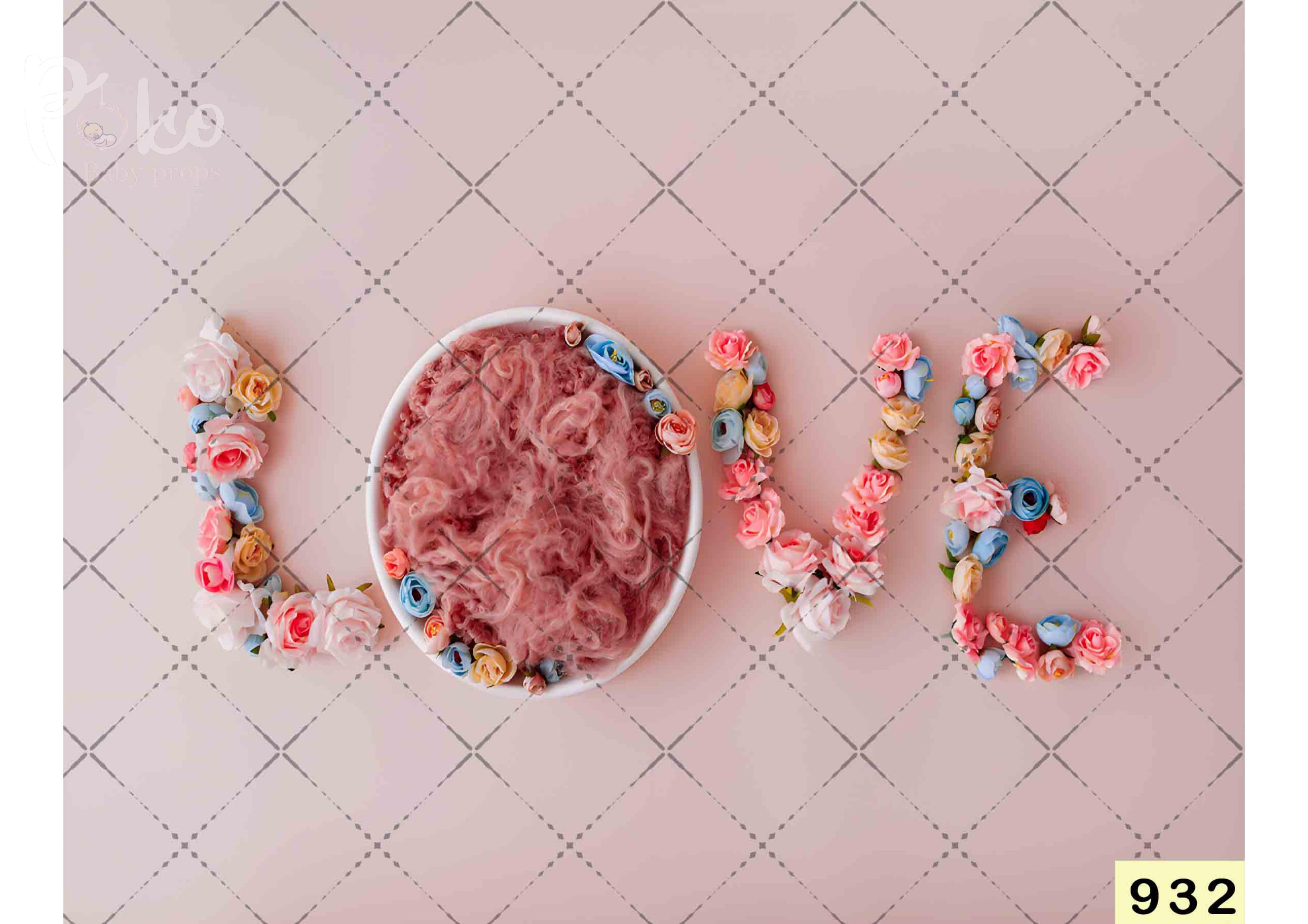 Rose Flower With Pink Fur Backdrop