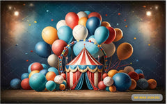 Circus lots of Balloon babyphotoshoot Backdrop