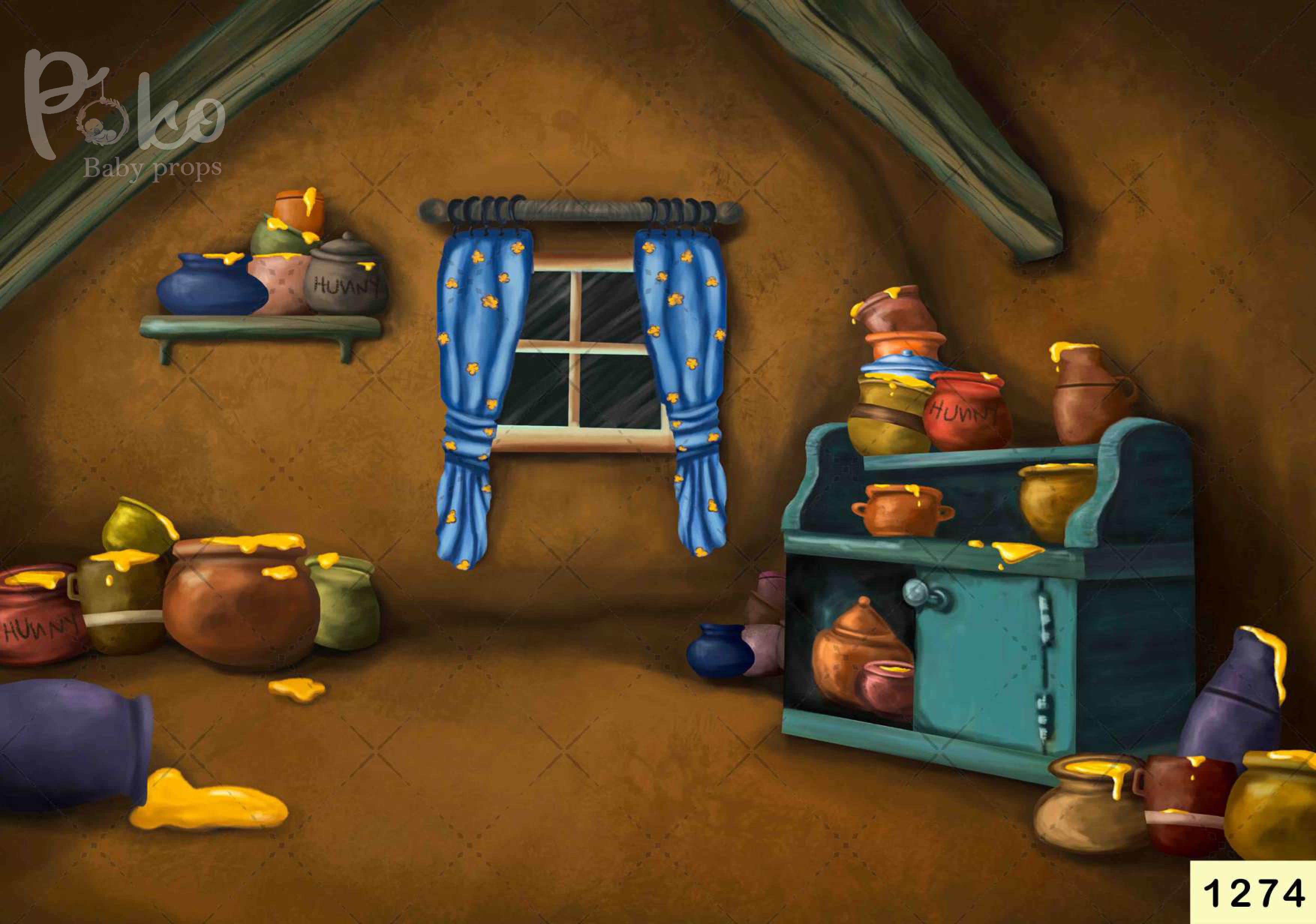 Ghee Pot With Home babyphotoshoot Backdrop