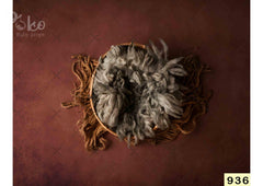 Brown Color Fur babyphotoshoot Backdrop