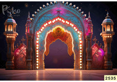 Peacock Color Lights Backdrop