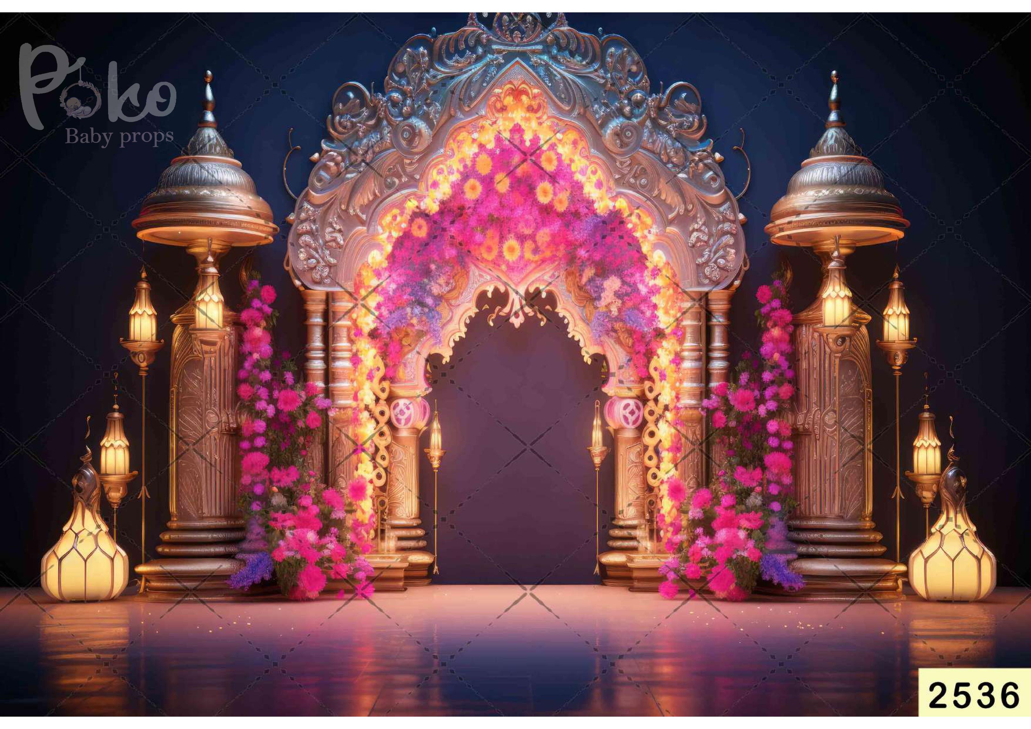 Arch Rose Flower babyphotoshoot Backdrop