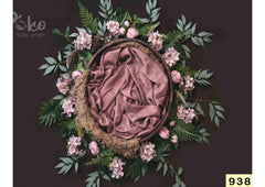 Pink Flower With Leaves Backdrop