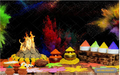 Pot With Colour Powder babyphotosoots Backdrop