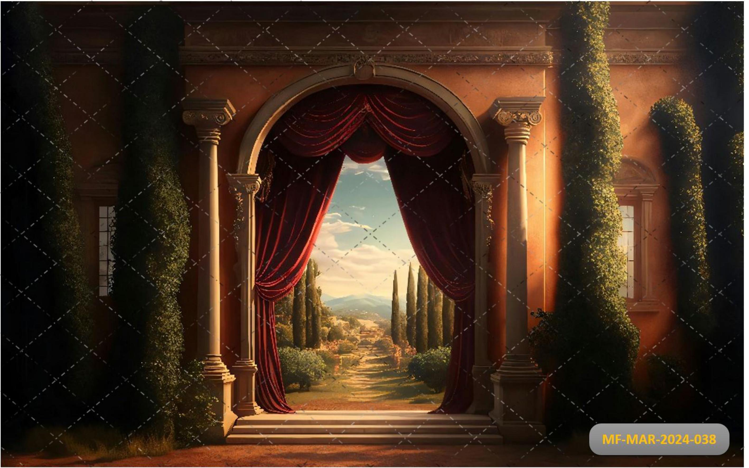 Greenery Way With Arch babyphotoshoot Backdrop