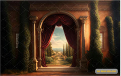 Greenery Way With Arch babyphotoshoot Backdrop