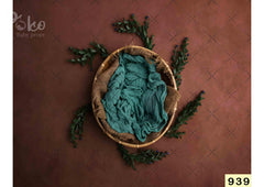 Green Leaves With Blue Fur Backdrop