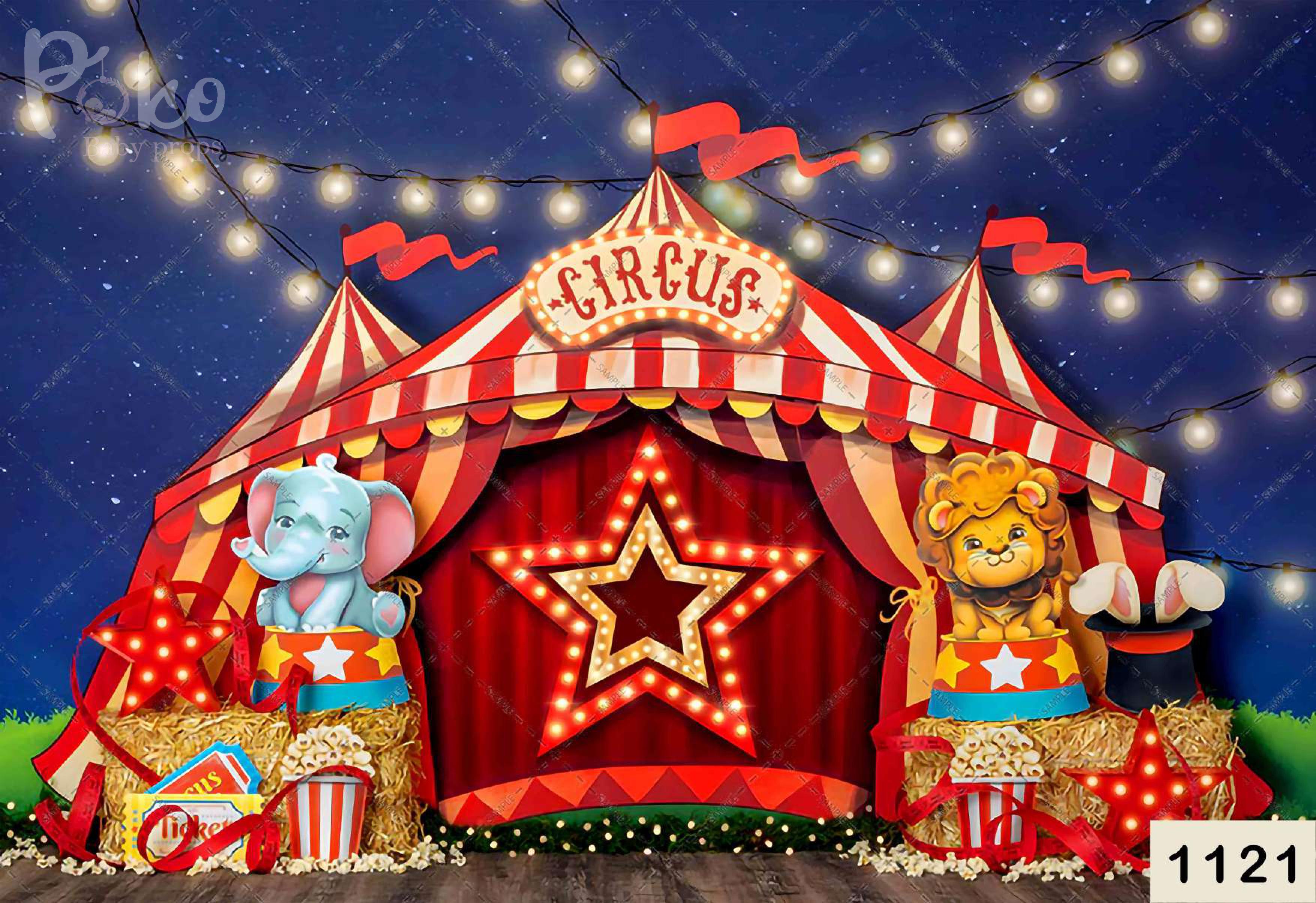 babyshoot backdrop Animal Circus backdrop