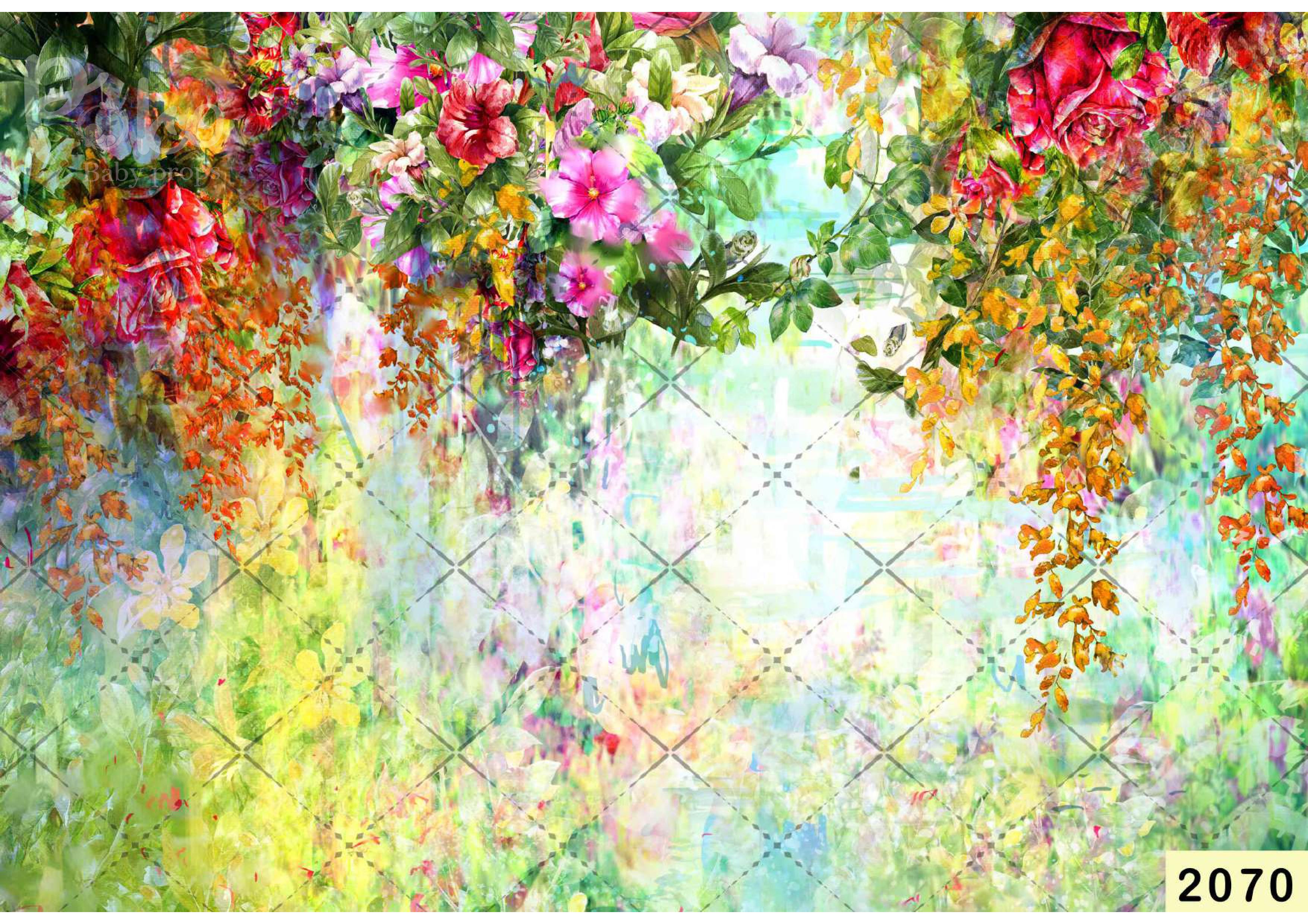 Colorful Flower babyphotoshoot Backdrop