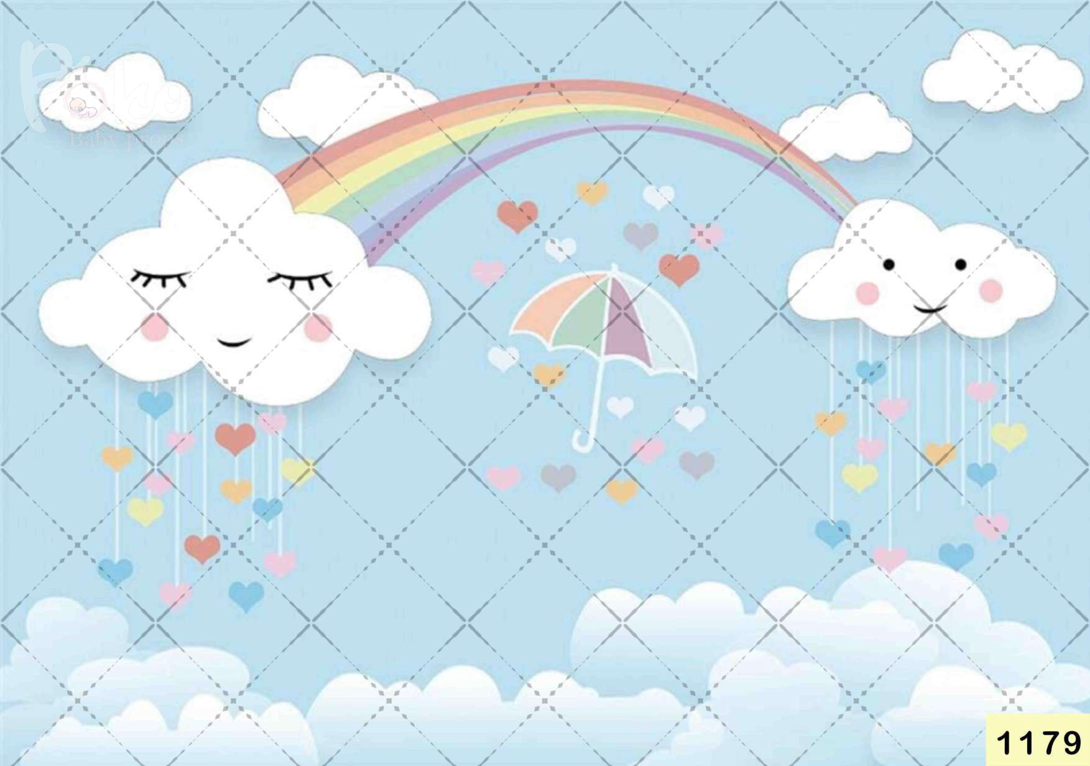 Heart Rainbow With Cloud Backdrop
