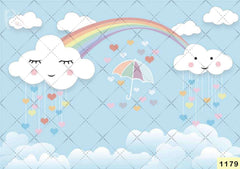 Heart Rainbow With Cloud Backdrop