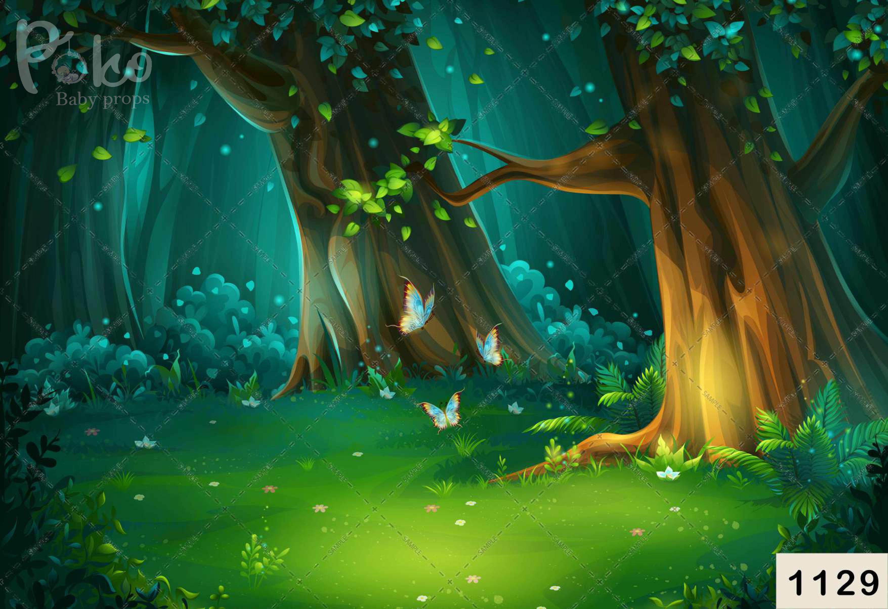 Greenish Trees Backdrop