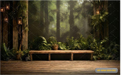 Forest With Sitting Place babyphotoshoot Backdrop