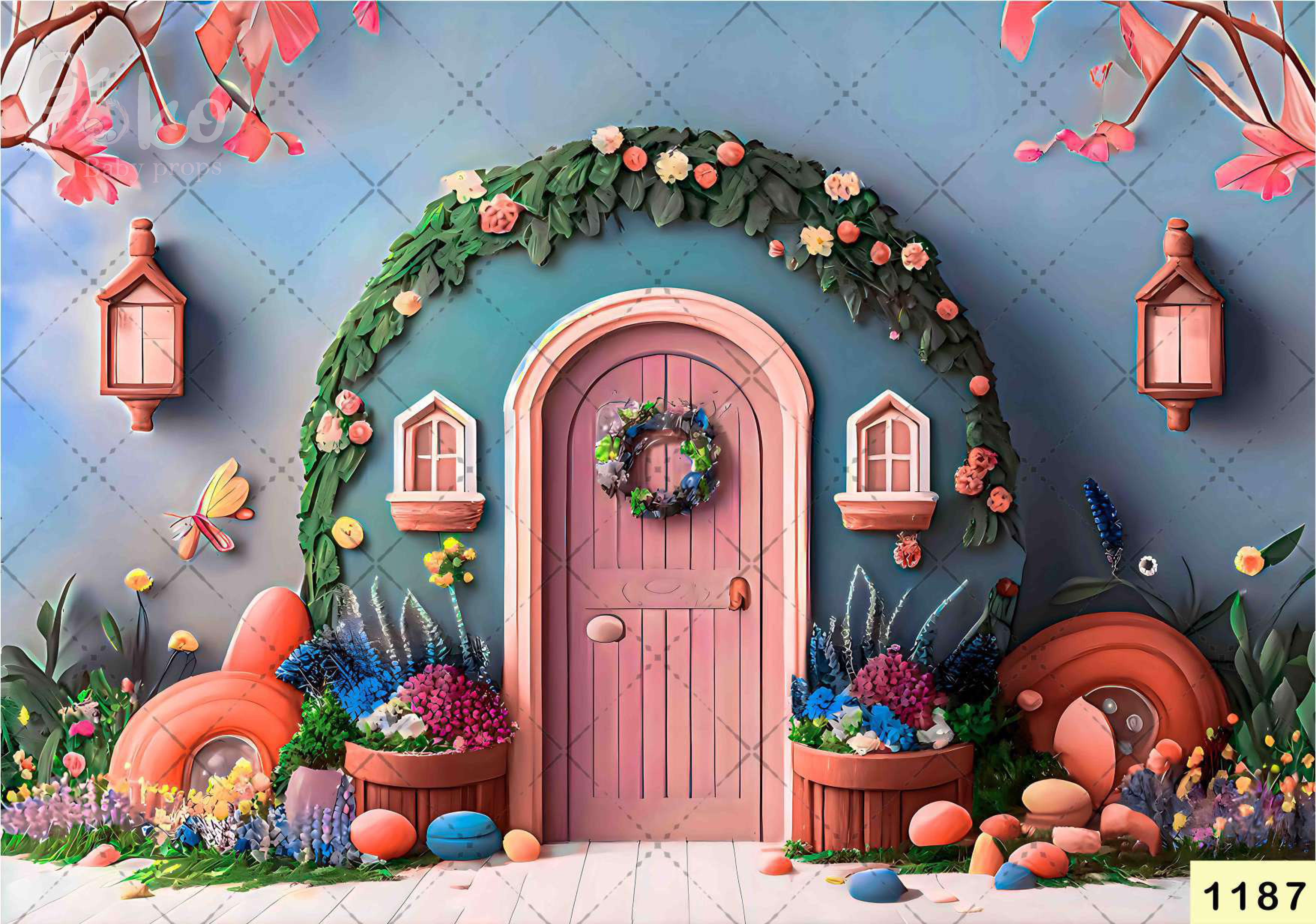 babyshoot backdrop Flowerets babyphotoshoot Backdrop