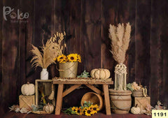 Boho With Pumpkin babyphotoshoot Backdrop