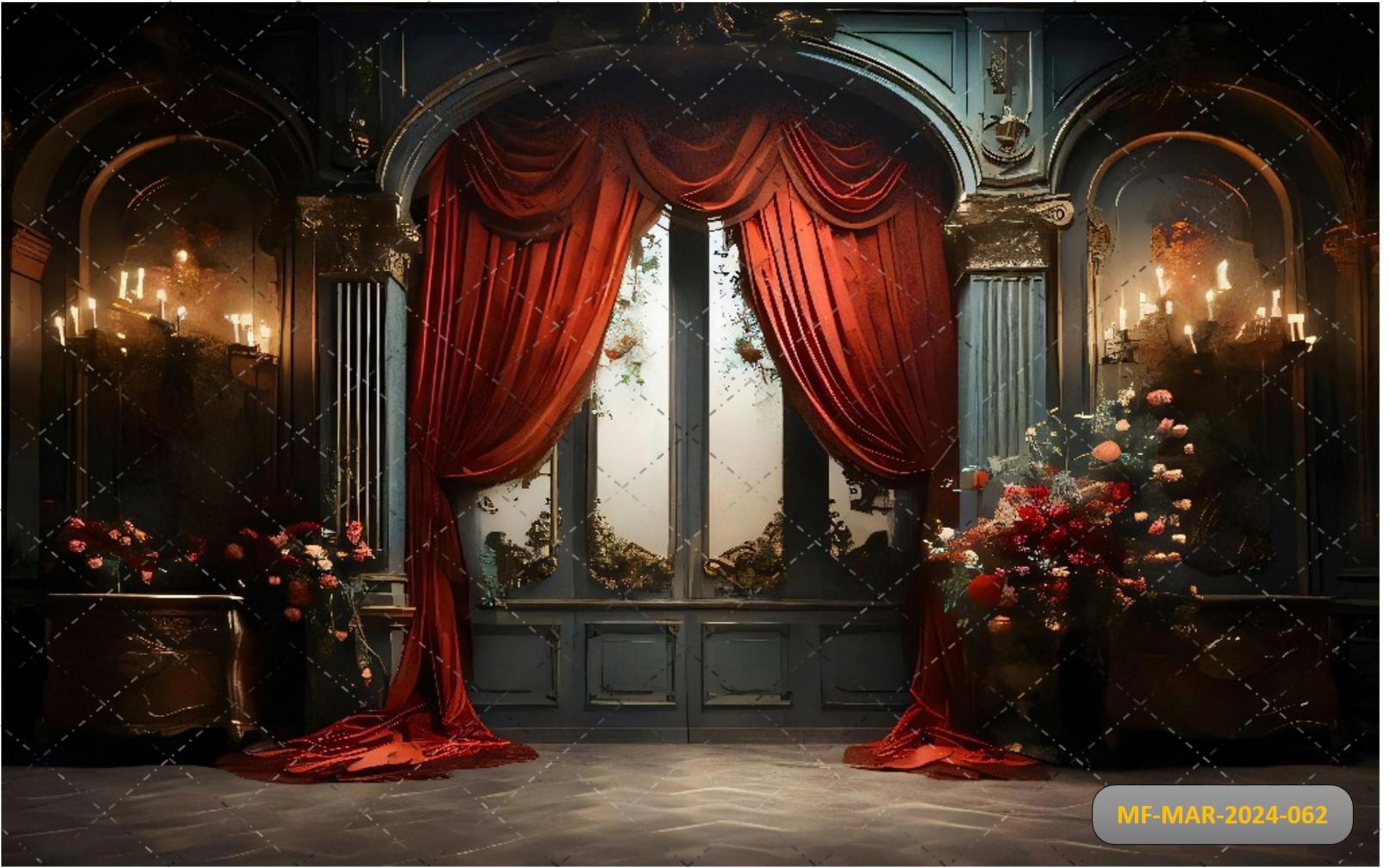 Red Screen With Candle babyphotoshoot Backdrop