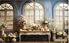 Boho Flower With Candle babyphotoshoot Backdrop