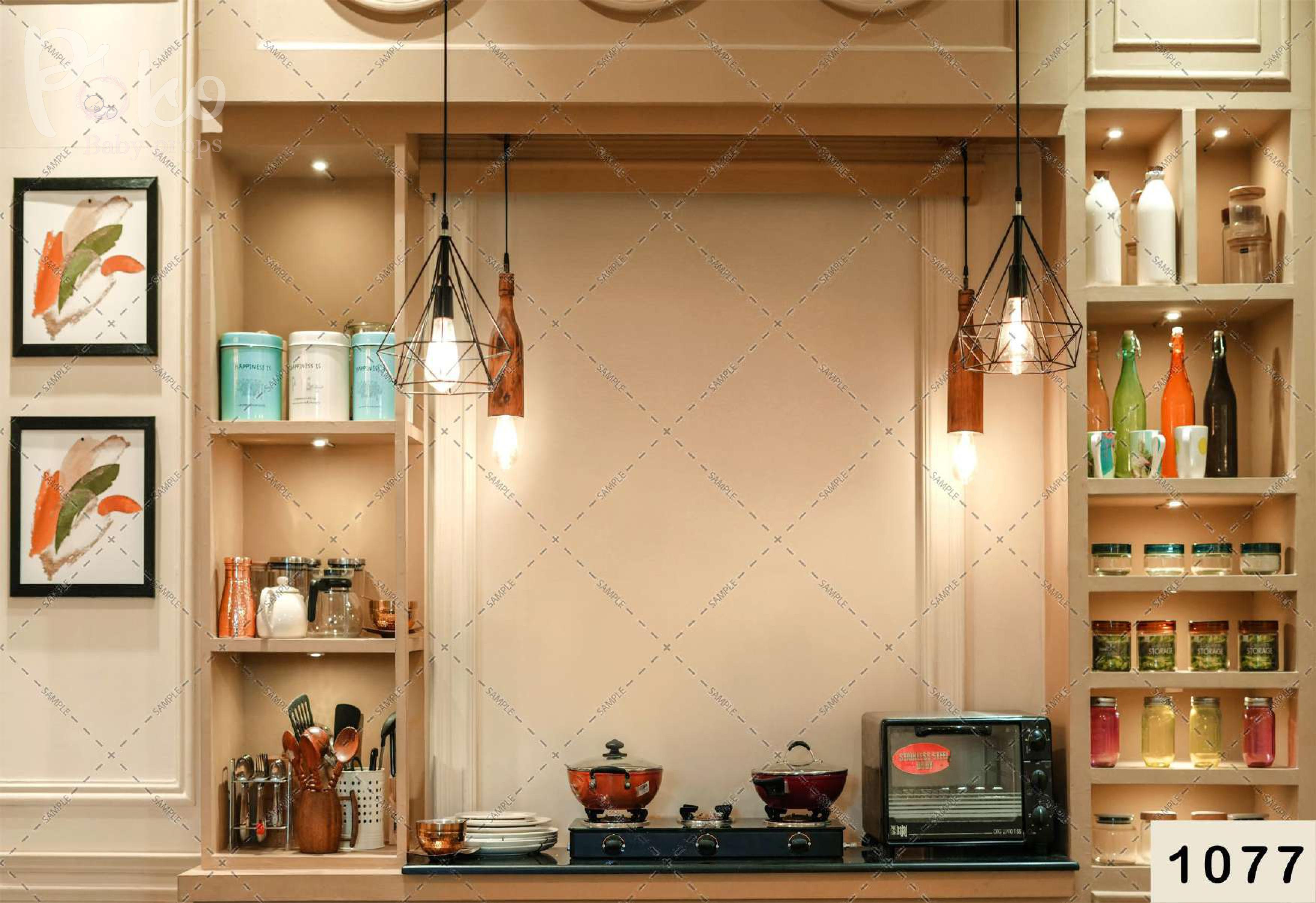 Classic Kitchen babyphotoshoot Backdrop