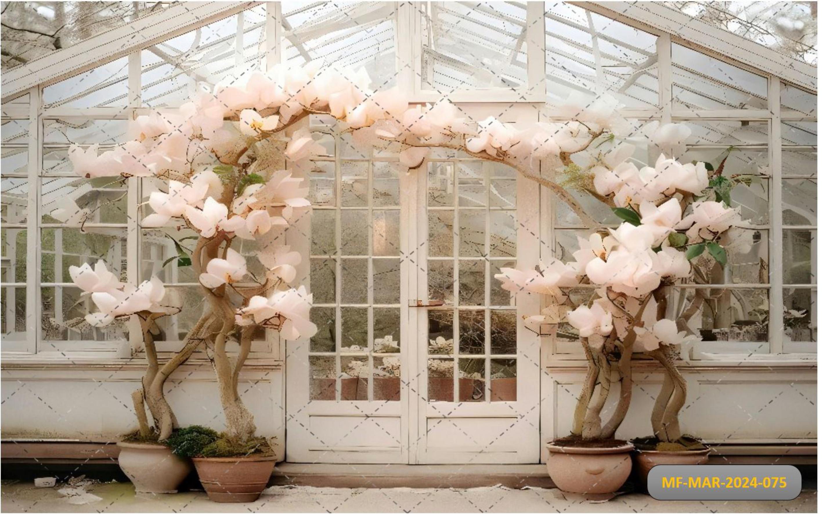 Pink Flower Pot babyphotoshoot Backdrop