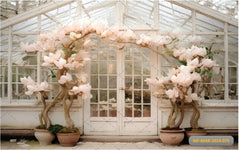 Pink Flower Pot babyphotoshoot Backdrop