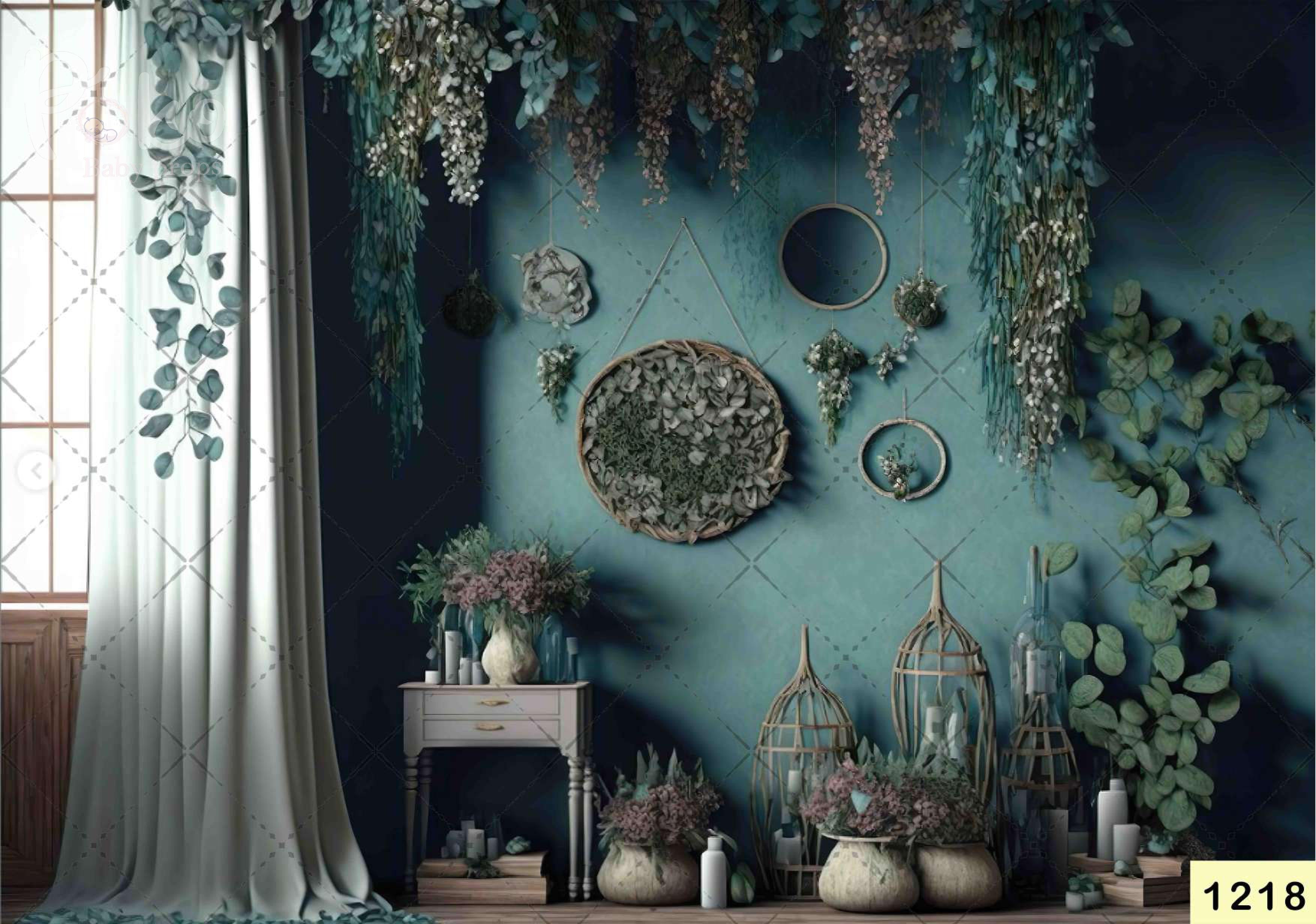 Turquoise Foyer Backdrop
