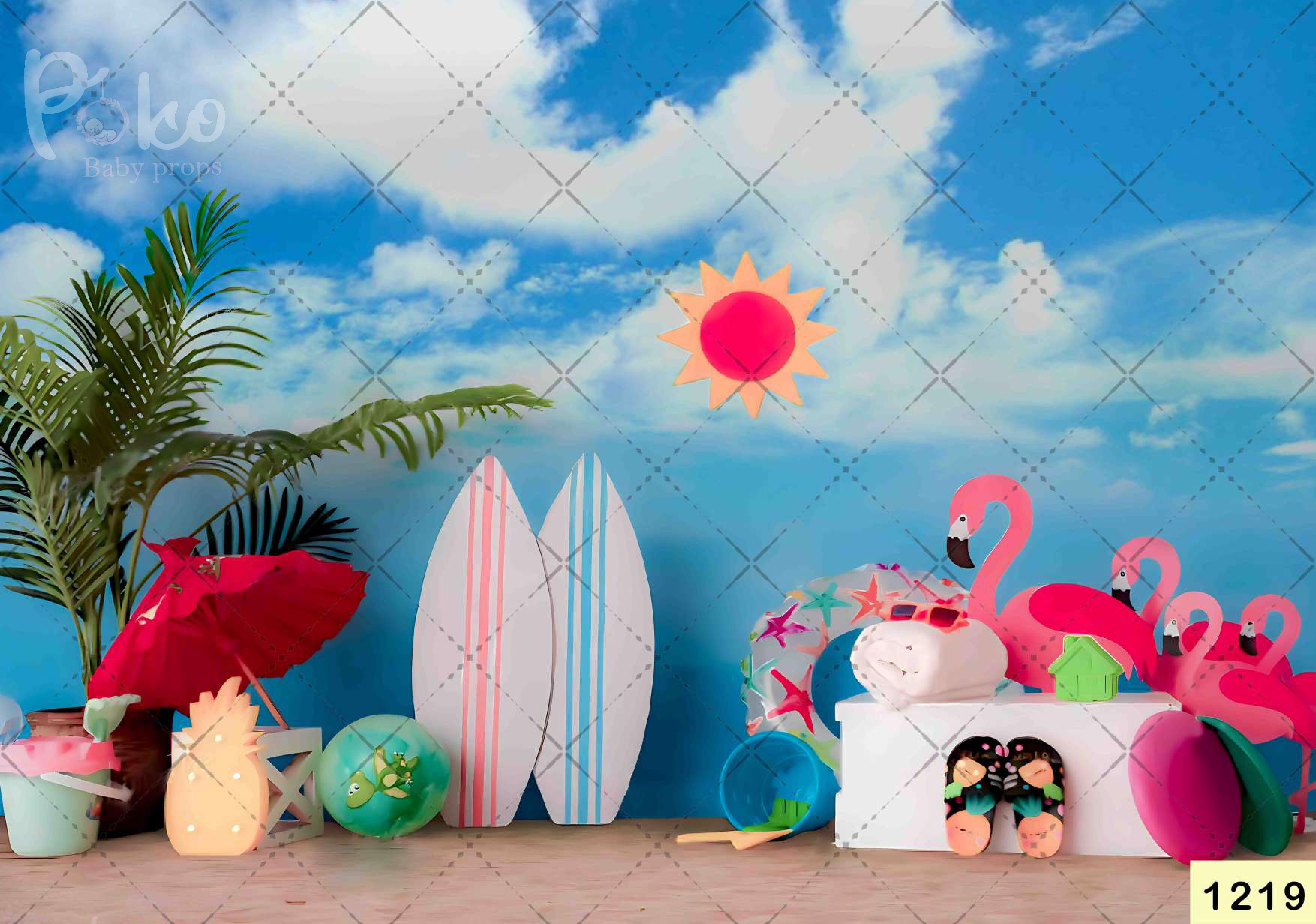 Pink Bird With Beach Backdrop