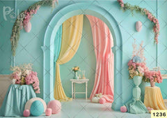 Decoration Room With Flower babyphotoshoot Backdrop
