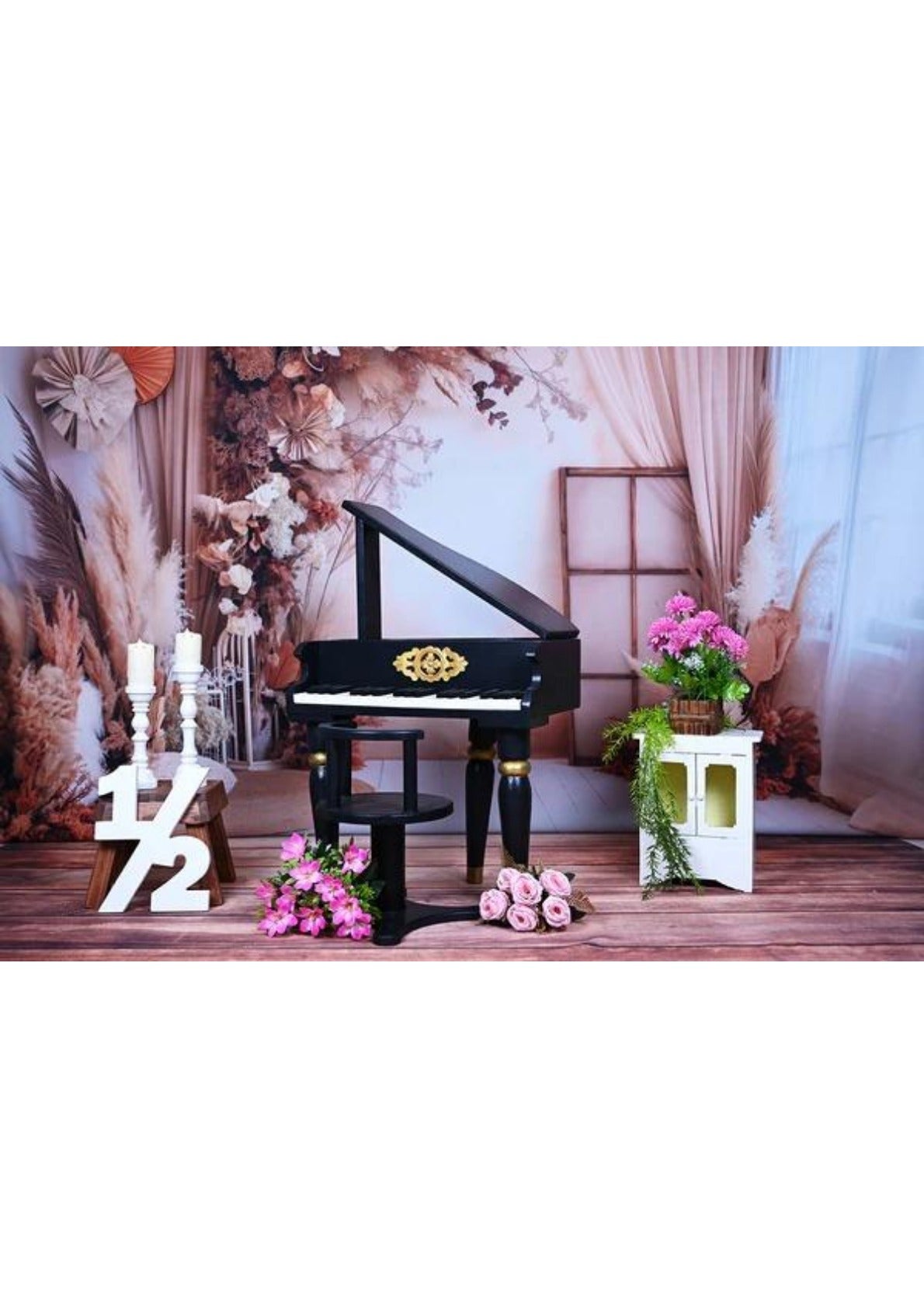Black Classic Piano toddler photoshoot Theme