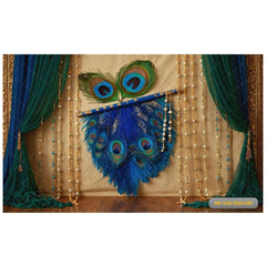Flute with peacock backdrop - Fabric Backdrop