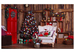 Reddish Christmas Santa Backdrop