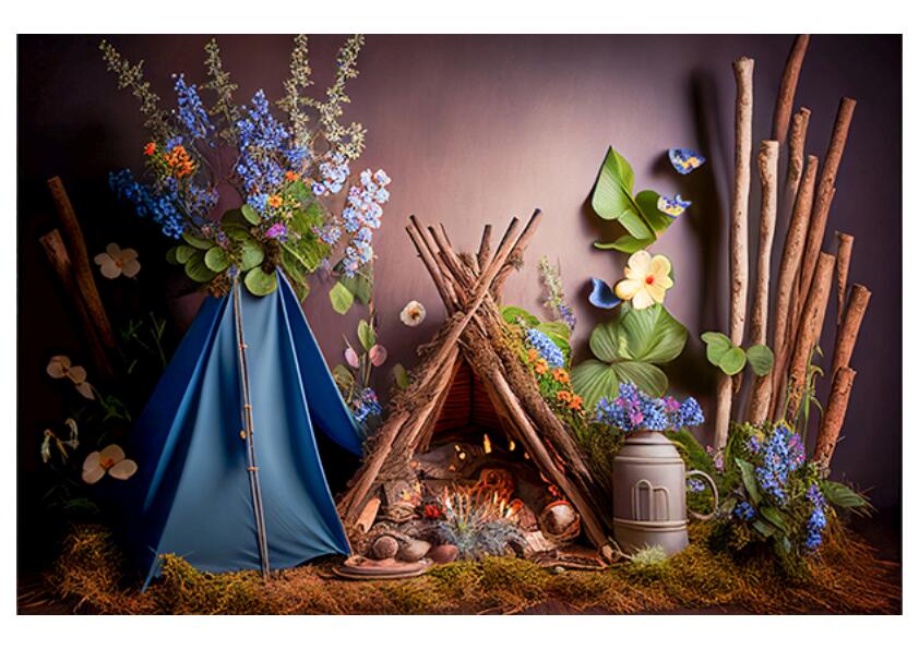 Blue Tent babyphotoshoot Backdrop