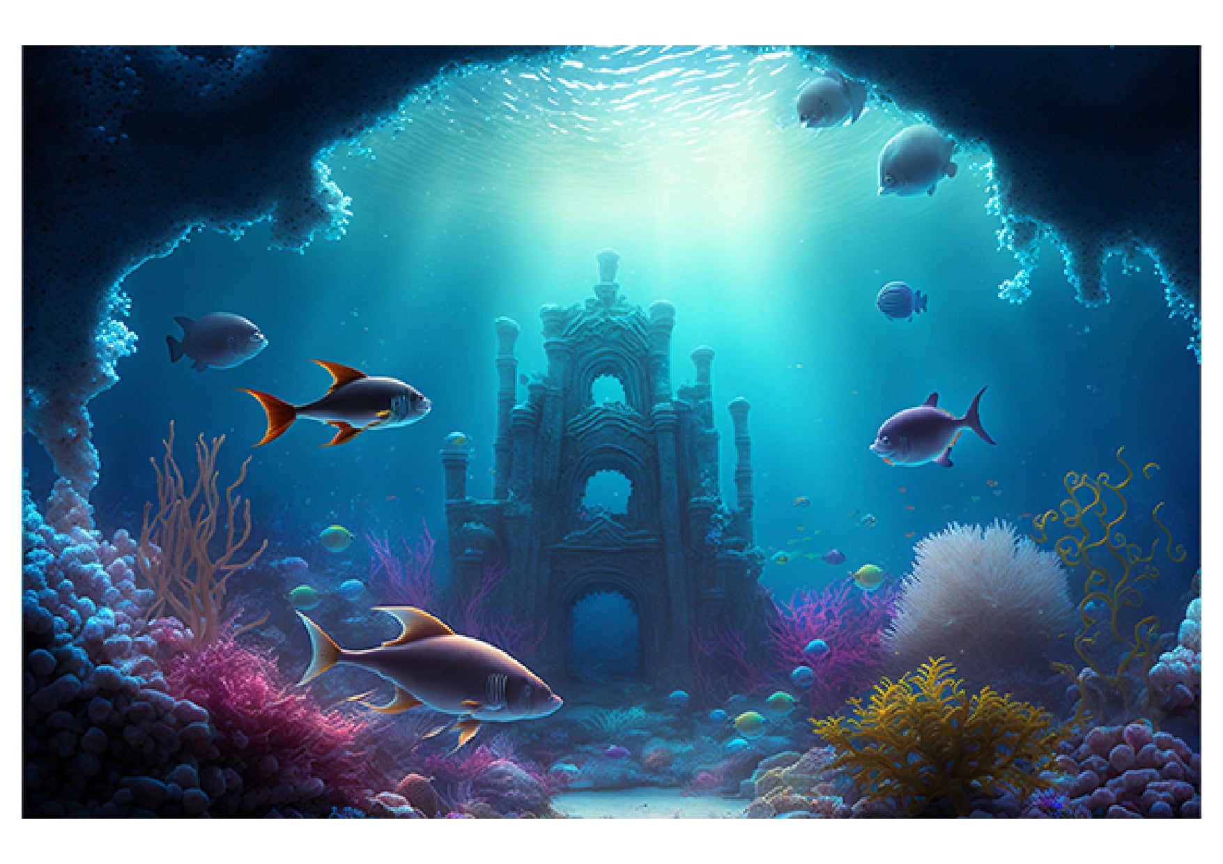 Under Water Sea Castle Backdrop