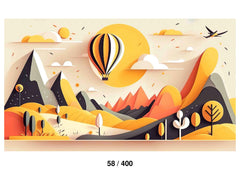Cartoon Background With Mountain Backdrop