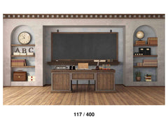 Retro Classroom Teacher's Desk School Backdrop