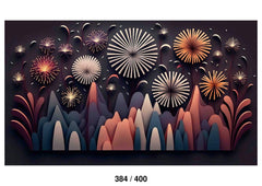Colorful Cracker Fireworks Backdrop