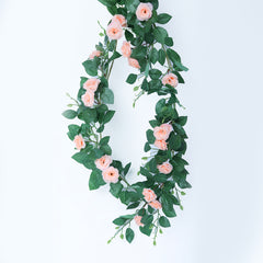 Artificial Roses Garland Peach creeper