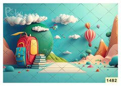 School Sky Parachute Backdrop