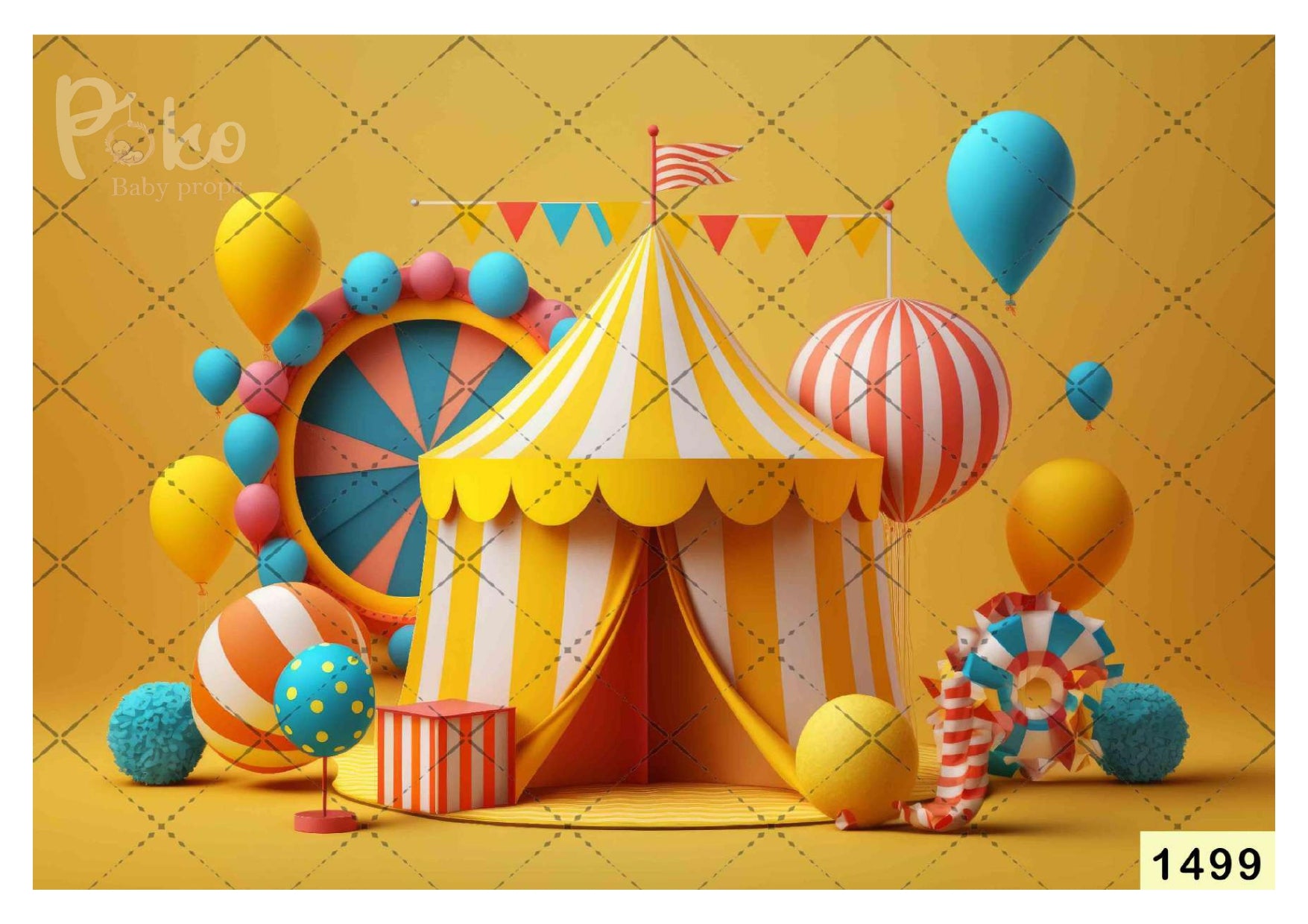 Yellow Circus babyphotoshoot Backdrop