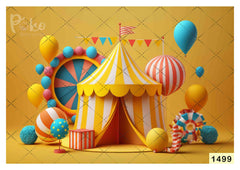 Yellow Circus babyphotoshoot Backdrop