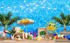 Baby Props And Backdrop Photoshoot Sun Cooler Beach Backdrop-Fabric Backdrop