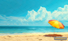 Baby Photography Umberalla Beach Backdrop-Fabric Backdrop