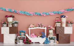 Flowers Decorate backdrop-Fabric Backdrop