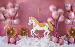 Ballons With Horse backdrop-Fabric Backdrop
