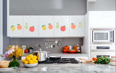 Fruity White Kitchen Backdrop-Fabric Backdrop