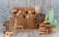 Numeric One With Cowbay Backdrop-Fabric Backdrop